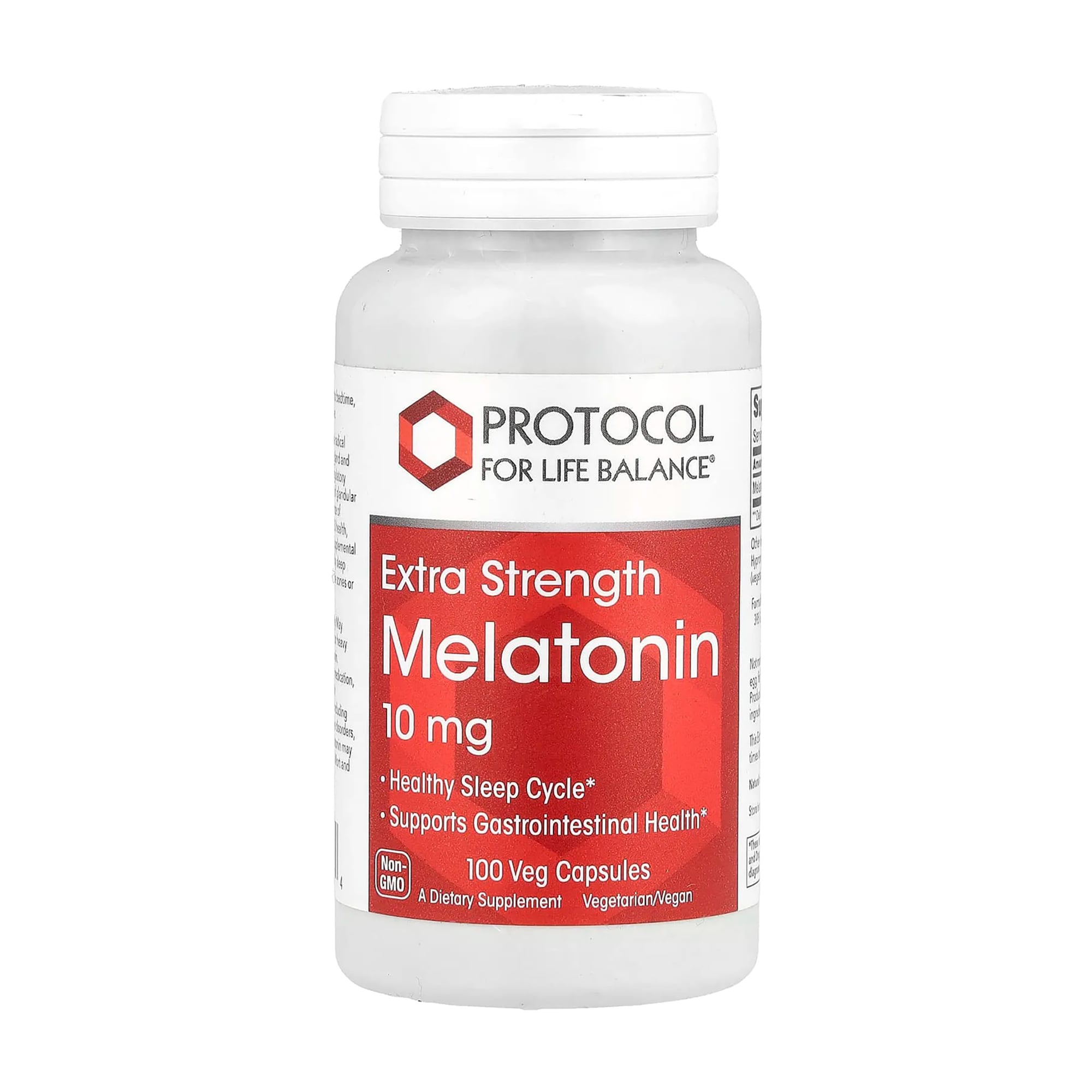 Мелатонін Protocol For Life Balance Melatonin Extra Strength, 10 мг, 100 вегетаріанських капсул